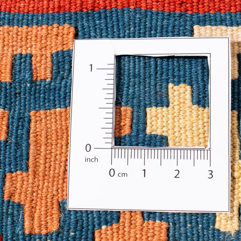 Kelim Carpet - orientalisk matta kvadrat  - 105 x 101 cm - röd