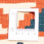 Kelim Carpet - orientalisk matta kvadrat  - 104 x 102 cm - mörkröd