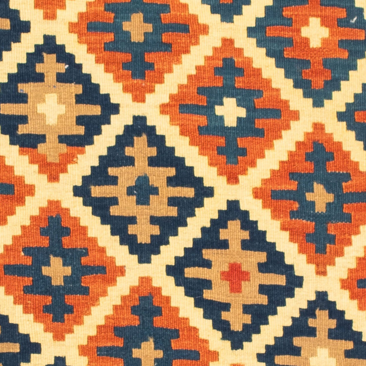 Kelim Carpet - orientalisk matta kvadrat  - 100 x 100 cm - beige