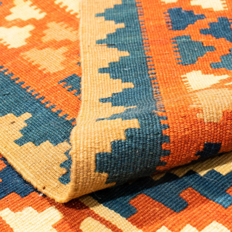 Kelim Carpet - orientalisk matta kvadrat  - 100 x 100 cm - beige