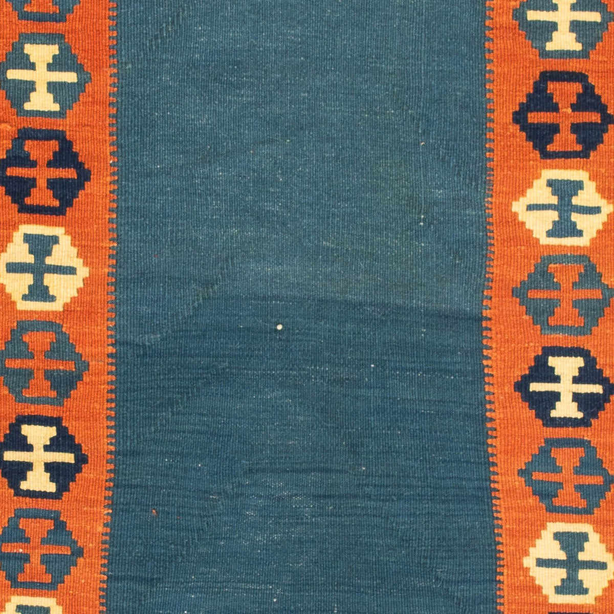 Kelim Carpet - orientalisk matta kvadrat  - 102 x 102 cm - mörkblå