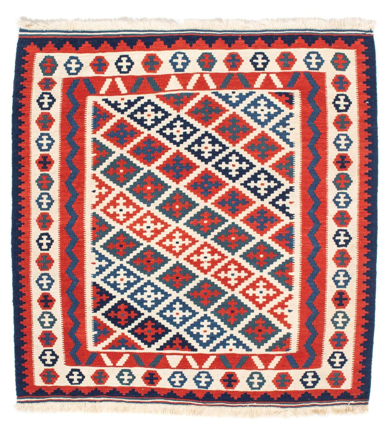 Kelim Carpet - orientalisk matta kvadrat  - 104 x 100 cm - flerfärgad