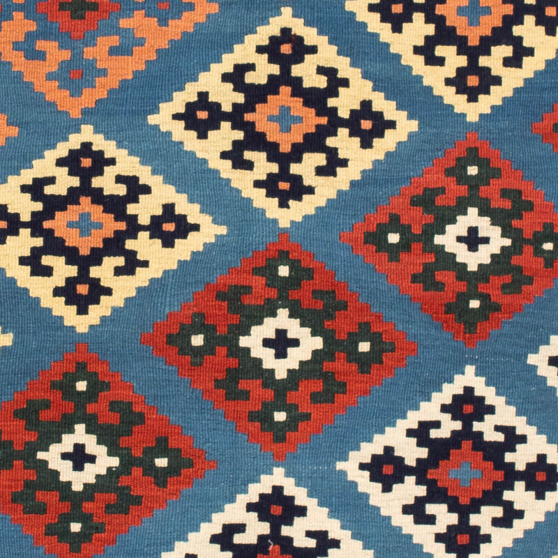 Kelim Carpet - orientalisk matta kvadrat  - 104 x 100 cm - mörkblå