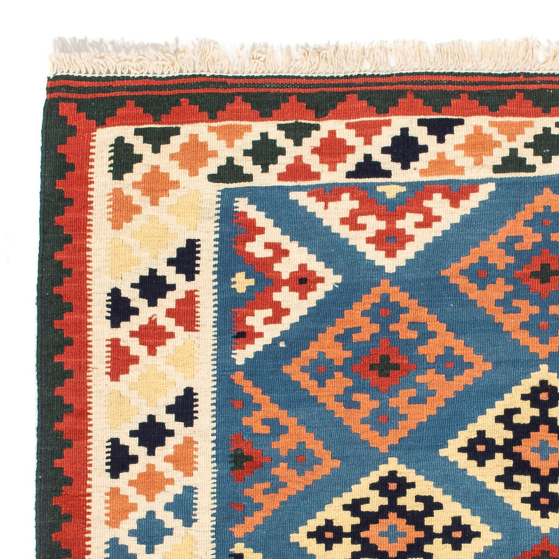 Kelim Carpet - orientalisk matta kvadrat  - 104 x 100 cm - mörkblå