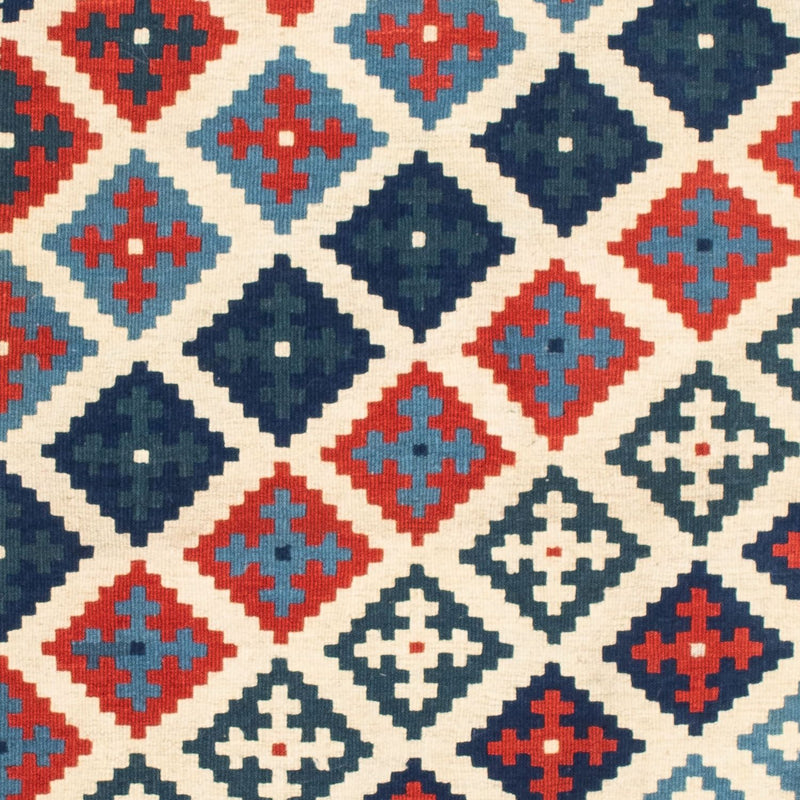 Kelim Carpet - orientalisk matta kvadrat  - 100 x 100 cm - beige