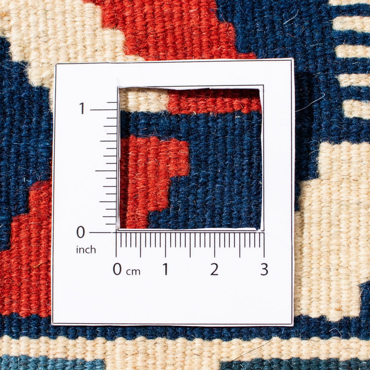 Kelim Carpet - orientalisk matta kvadrat  - 100 x 100 cm - beige