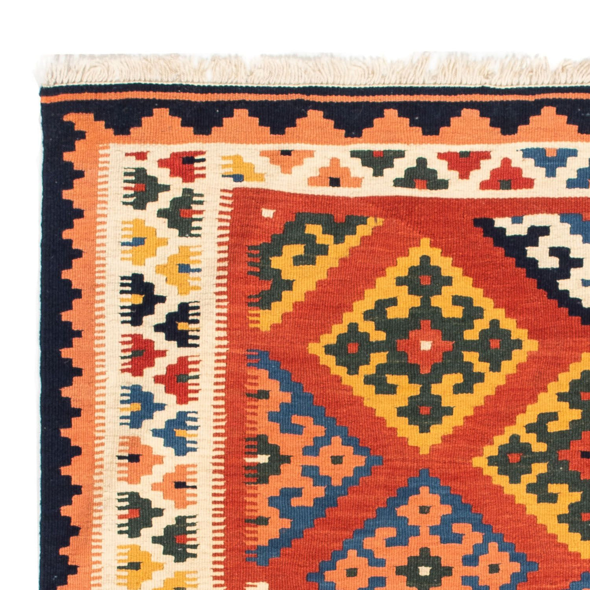 Kelim Carpet - orientalisk matta kvadrat  - 106 x 104 cm - röd