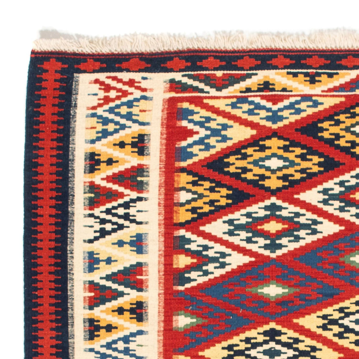 Kelim Carpet - orientalisk matta kvadrat  - 104 x 103 cm - flerfärgad