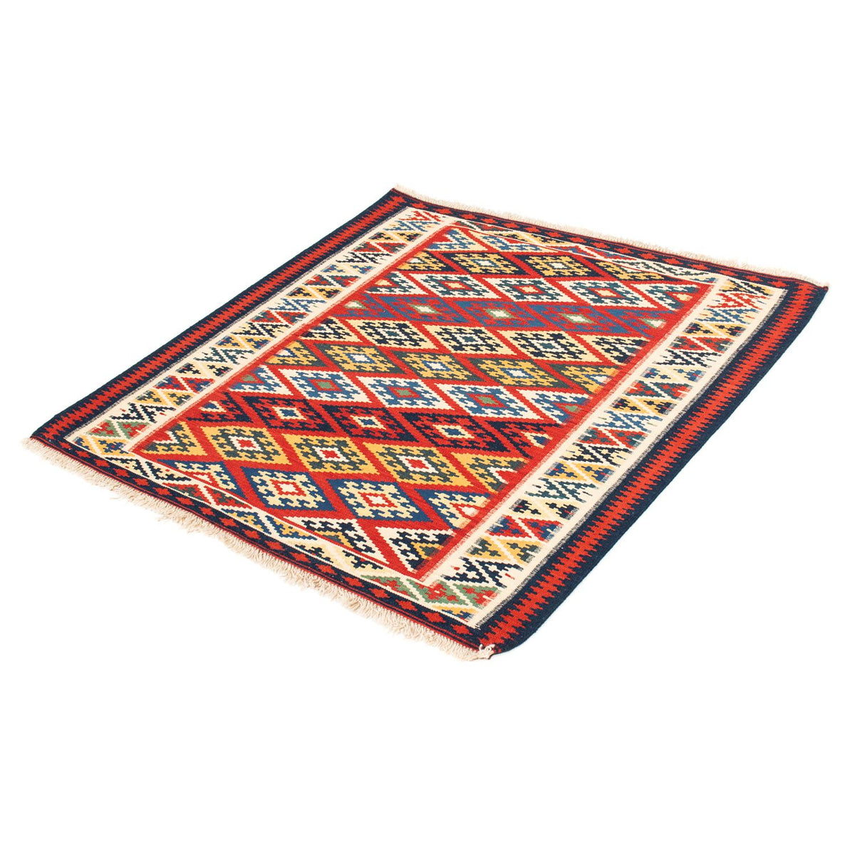 Kelim Carpet - orientalisk matta kvadrat  - 104 x 103 cm - flerfärgad