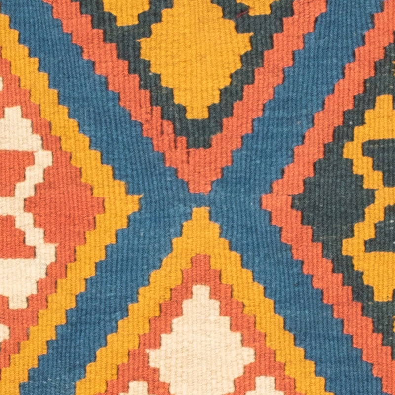 Kelim Carpet - orientalisk matta kvadrat  - 103 x 100 cm - blå