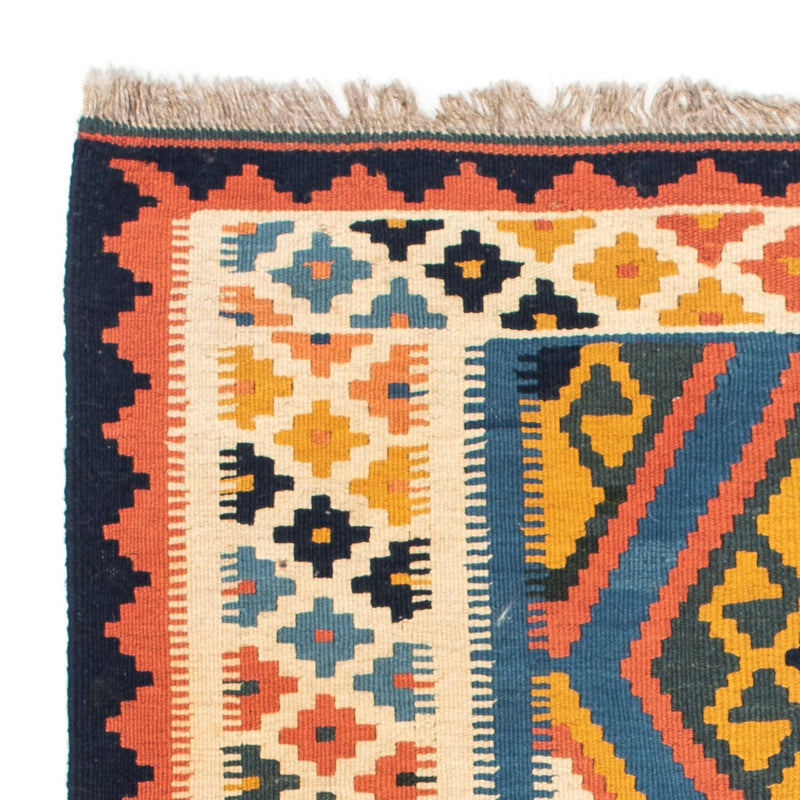 Kelim Carpet - orientalisk matta kvadrat  - 103 x 100 cm - blå