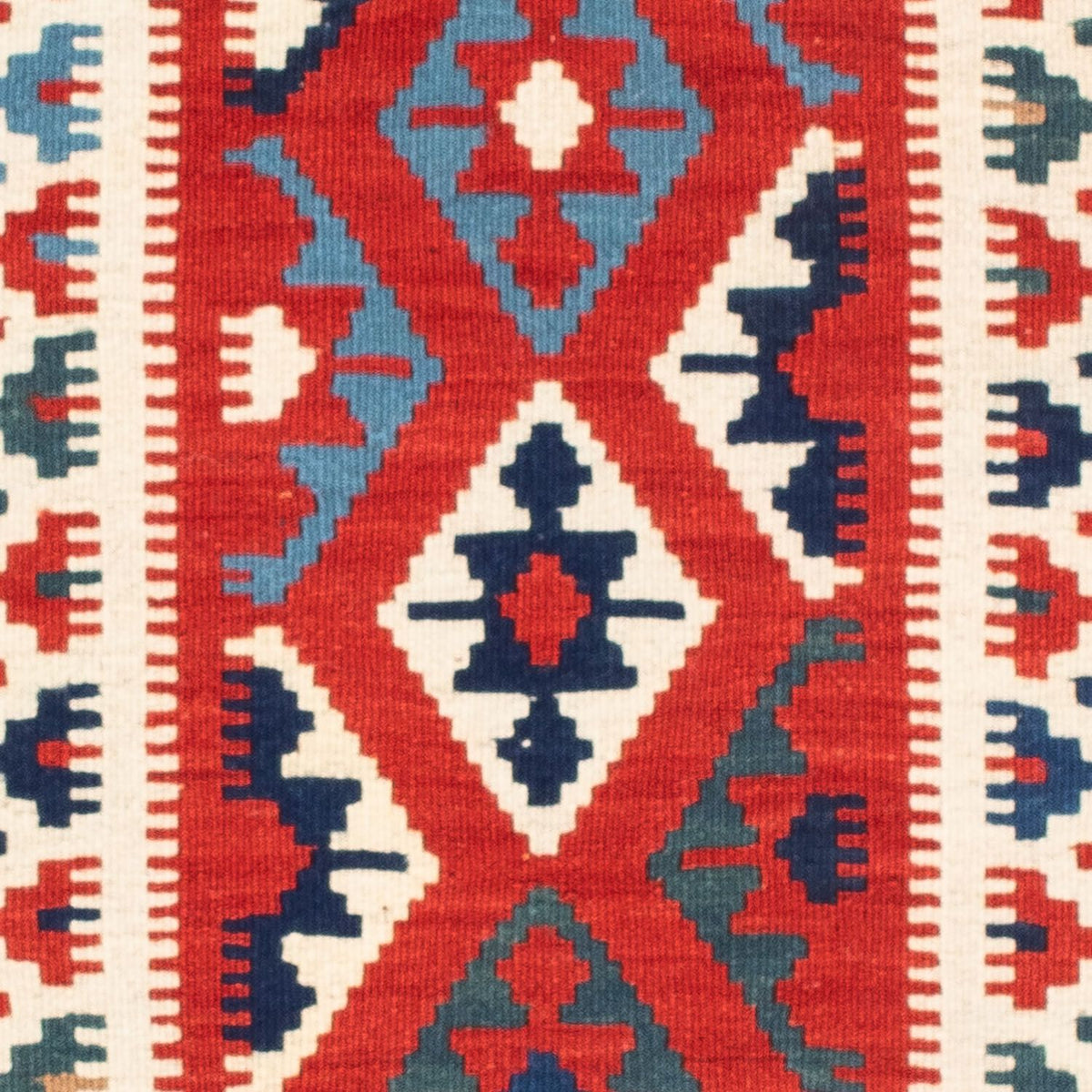 Kelim Carpet - orientalisk matta kvadrat  - 98 x 93 cm - mörkblå