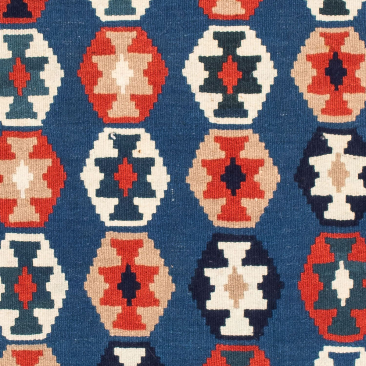 Kelim Carpet - orientalisk matta kvadrat  - 103 x 100 cm - mörkblå