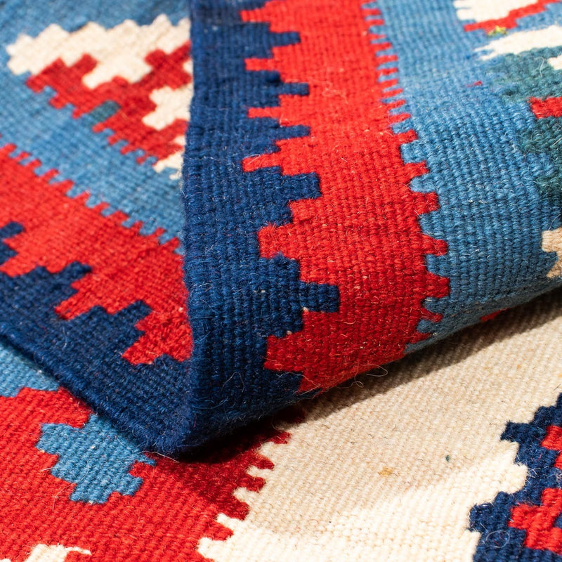 Kelim Carpet - orientalisk matta kvadrat  - 100 x 100 cm - beige