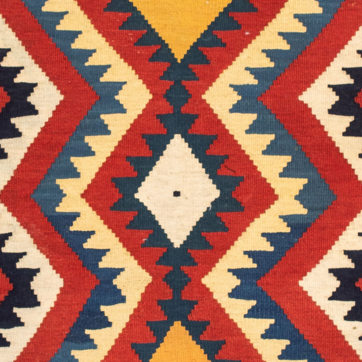 Kelim Carpet - orientalisk matta kvadrat  - 100 x 97 cm - röd