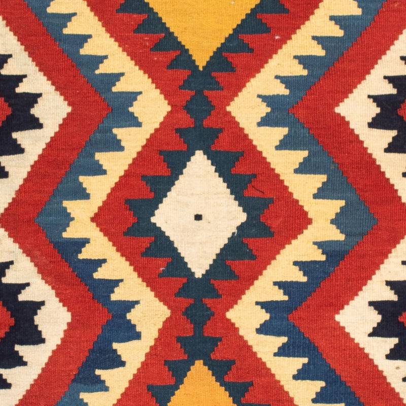 Kelim Carpet - orientalisk matta kvadrat  - 100 x 97 cm - röd
