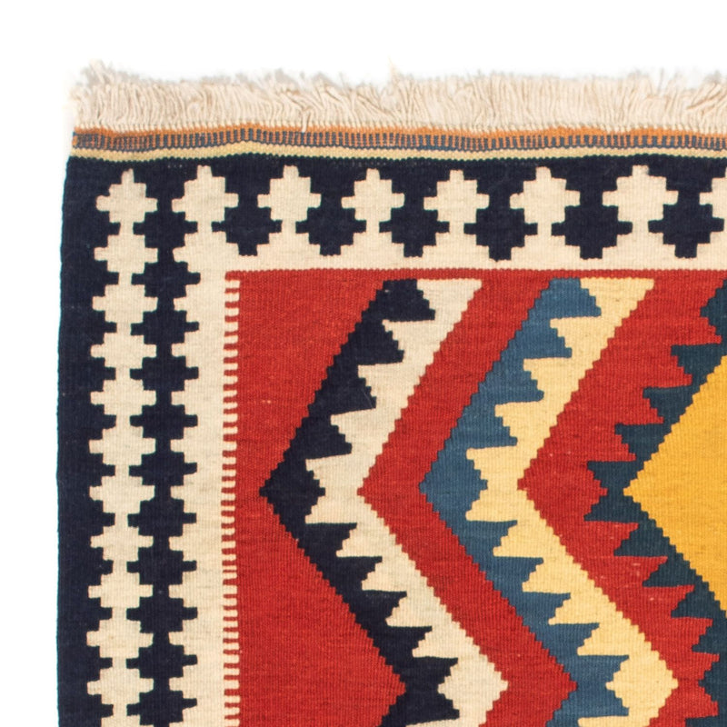 Kelim Carpet - orientalisk matta kvadrat  - 100 x 97 cm - röd