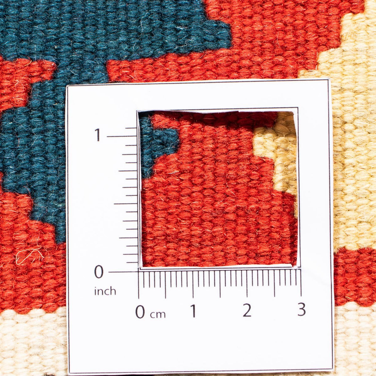 Kelim Carpet - orientalisk matta kvadrat  - 100 x 97 cm - röd