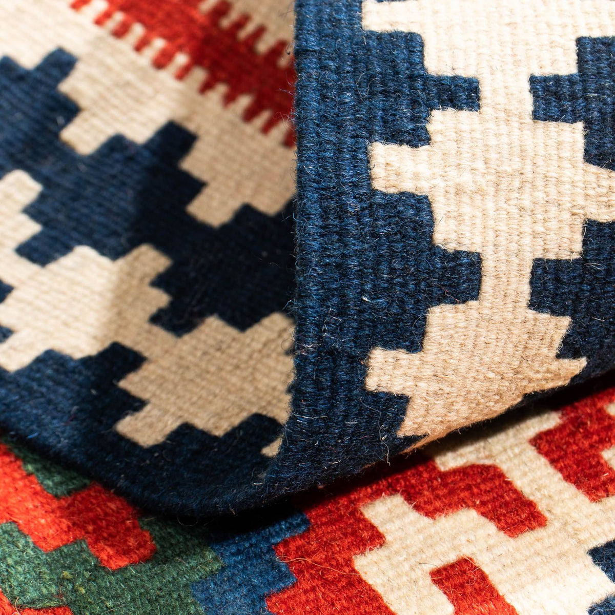 Kelim Carpet - orientalisk matta kvadrat  - 102 x 96 cm - flerfärgad