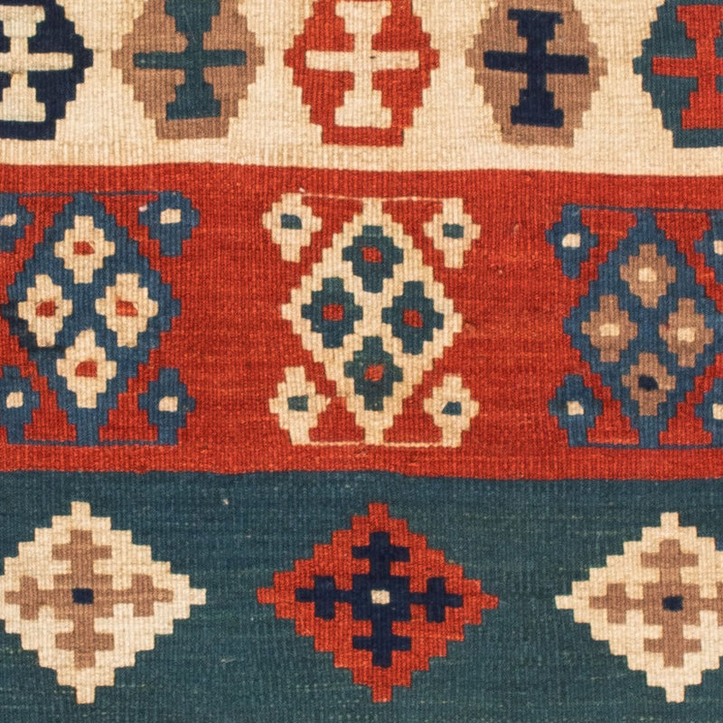 Kelim Carpet - orientalisk matta kvadrat  - 102 x 100 cm - blå