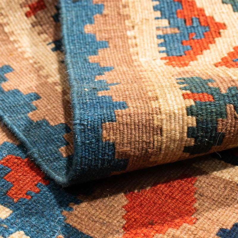 Kelim Carpet - orientalisk matta kvadrat  - 102 x 100 cm - blå