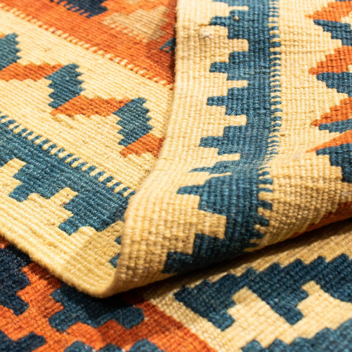 Kelim Carpet - orientalisk matta kvadrat  - 103 x 100 cm - beige