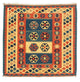 Kelim Carpet - orientalisk matta kvadrat  - 100 x 100 cm - flerfärgad