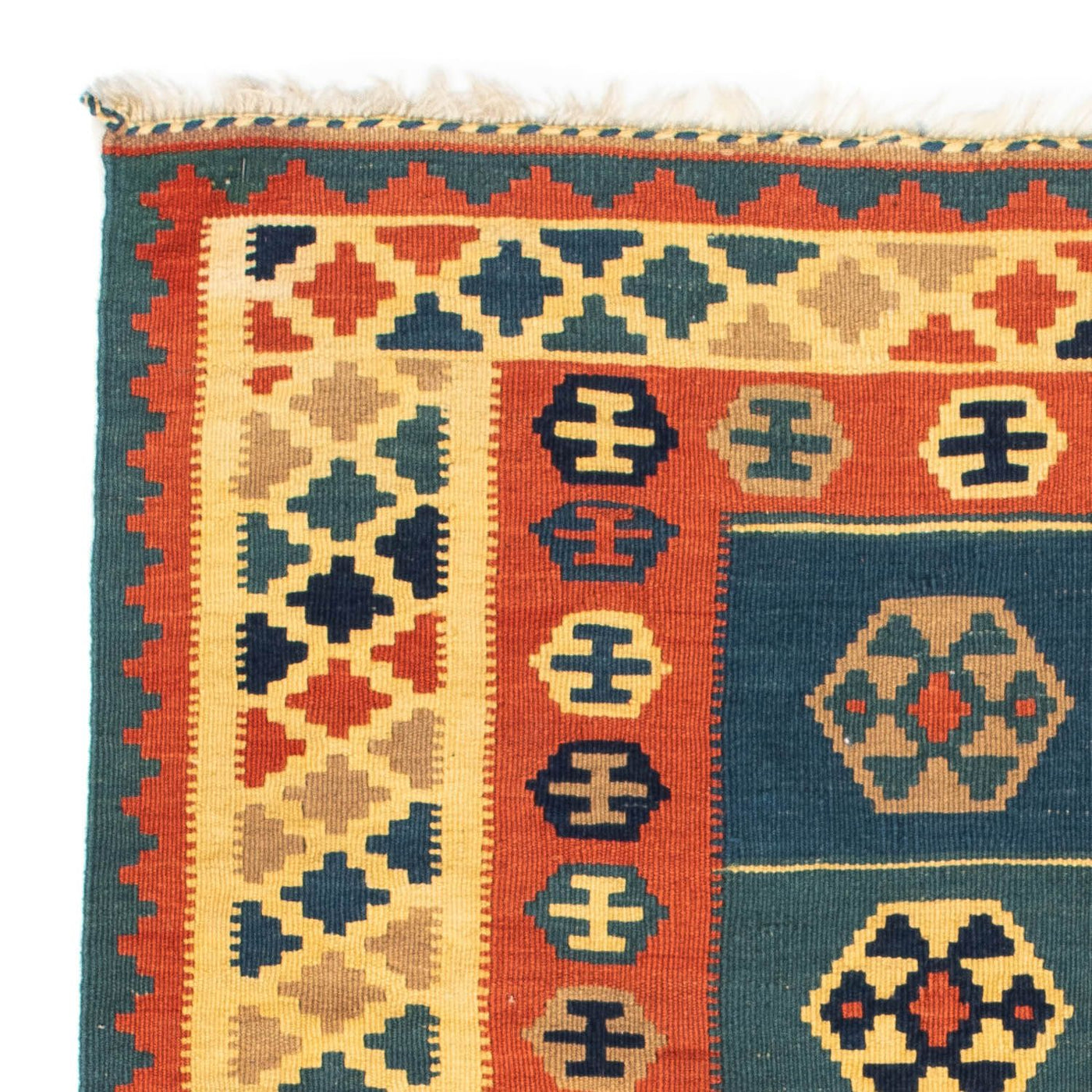 Kelim Carpet - orientalisk matta kvadrat  - 100 x 100 cm - flerfärgad