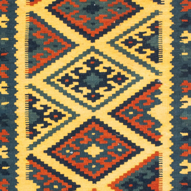 Kelim Carpet - orientalisk matta kvadrat  - 102 x 101 cm - flerfärgad