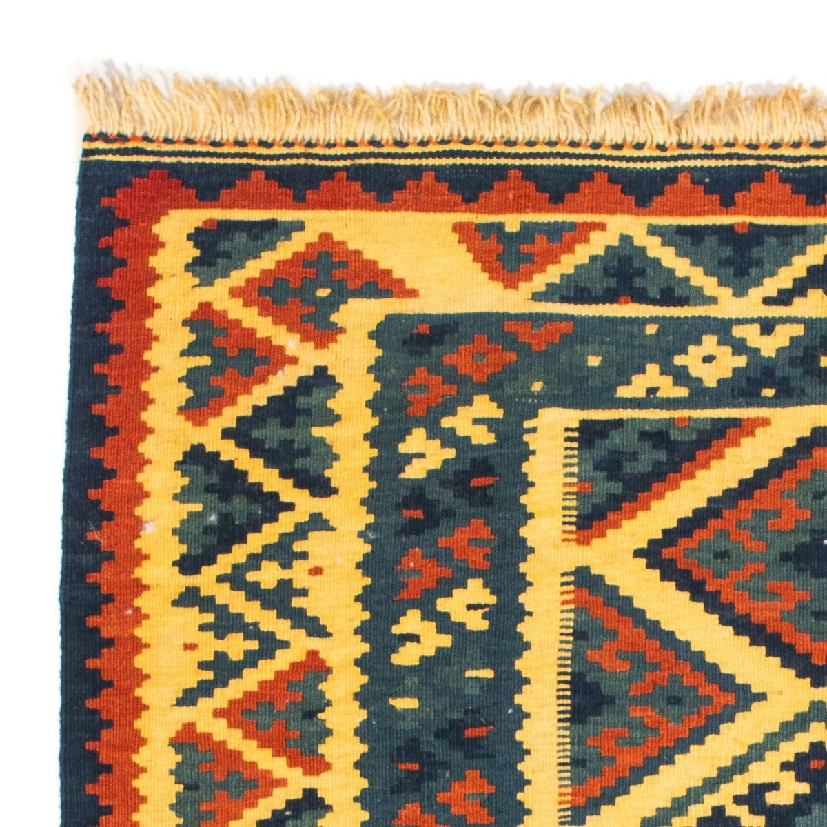 Kelim Carpet - orientalisk matta kvadrat  - 102 x 101 cm - flerfärgad