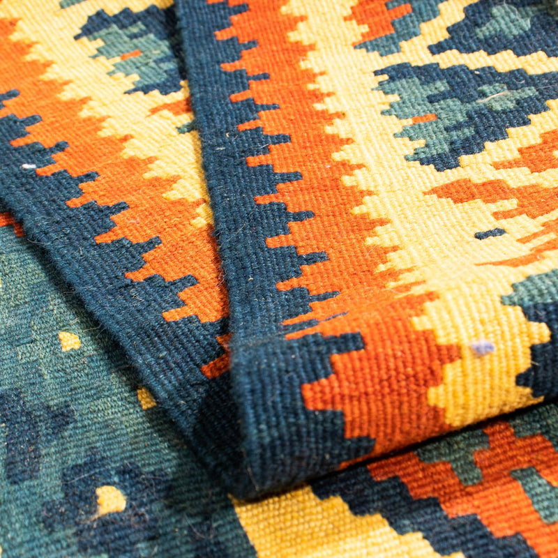 Kelim Carpet - orientalisk matta kvadrat  - 102 x 101 cm - flerfärgad