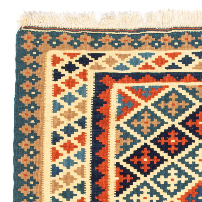 Kelim Carpet - orientalisk matta kvadrat  - 107 x 101 cm - beige