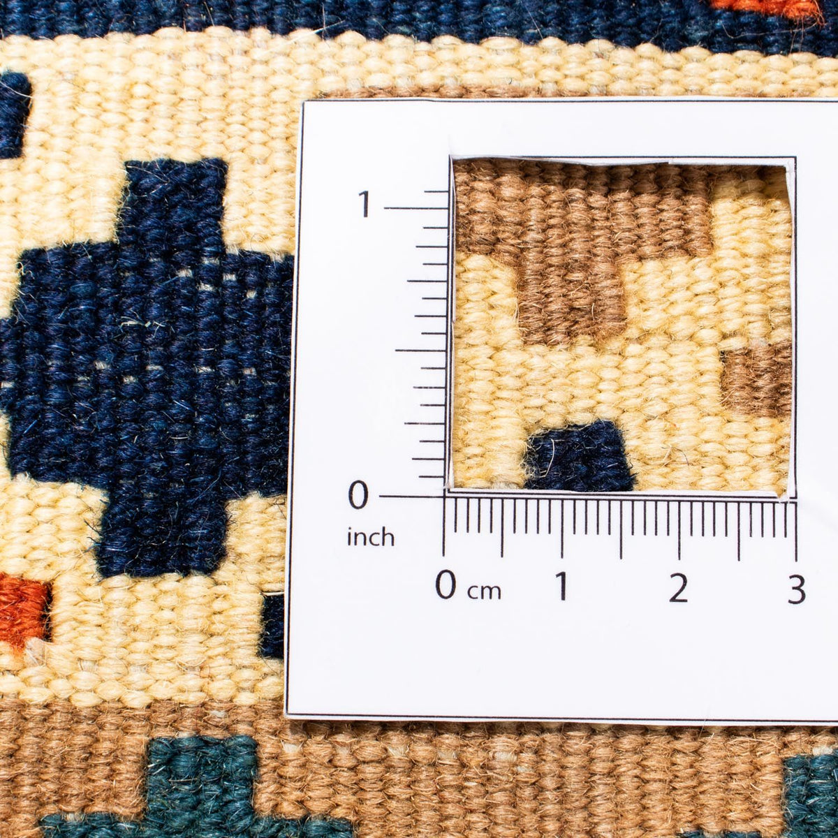 Kelim Carpet - orientalisk matta kvadrat  - 107 x 101 cm - beige