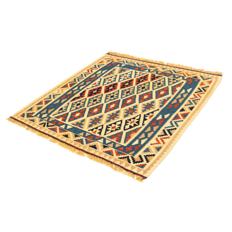 Kelim Carpet - orientalisk matta kvadrat  - 105 x 102 cm - flerfärgad