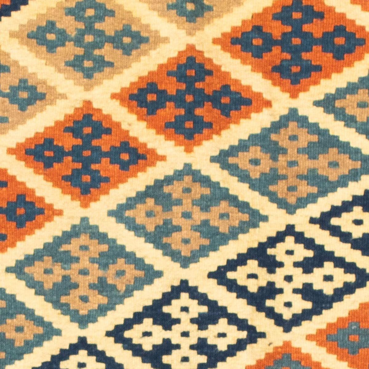 Kelim Carpet - orientalisk matta kvadrat  - 100 x 98 cm - flerfärgad