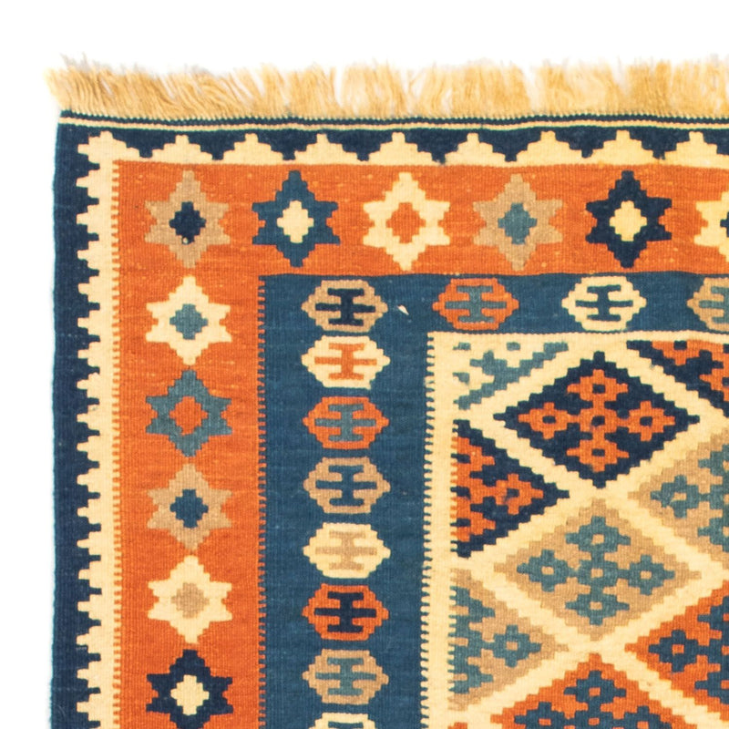 Kelim Carpet - orientalisk matta kvadrat  - 100 x 98 cm - flerfärgad