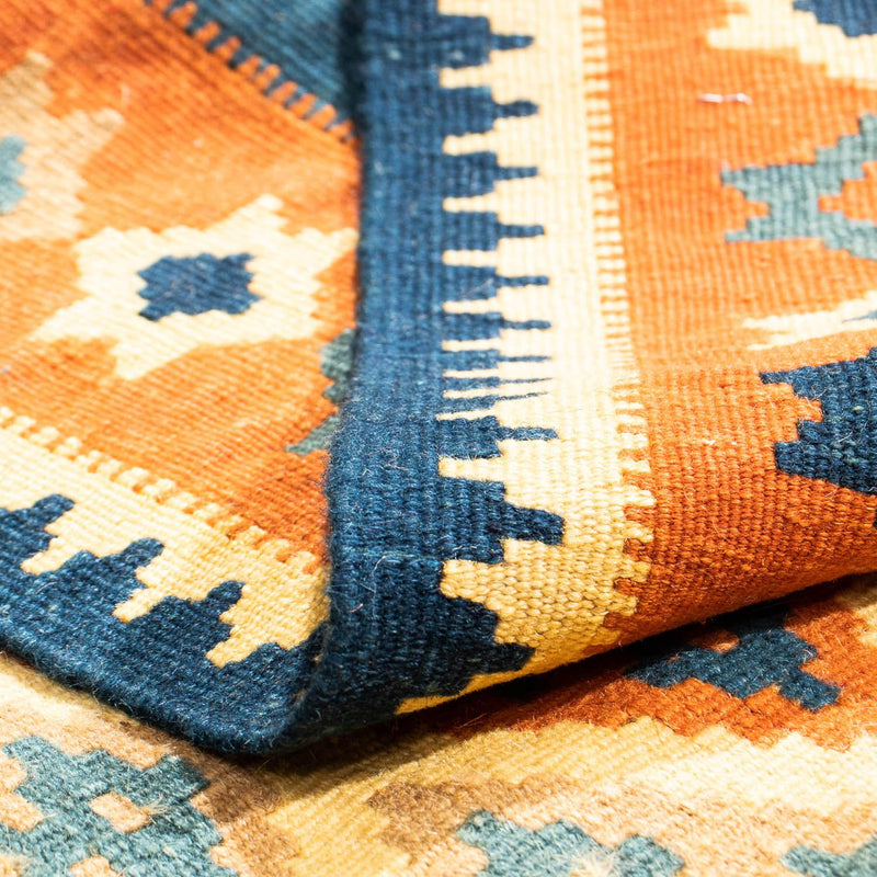 Kelim Carpet - orientalisk matta kvadrat  - 100 x 98 cm - flerfärgad