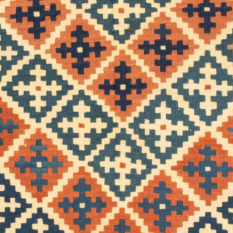 Kelim Carpet - orientalisk matta kvadrat  - 105 x 103 cm - orange