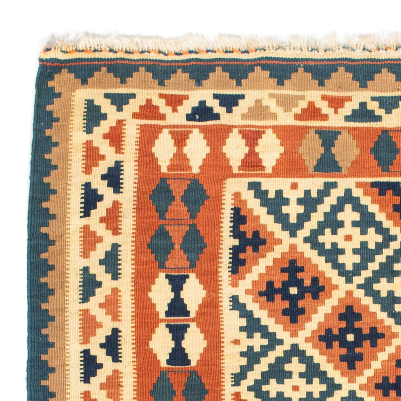 Kelim Carpet - orientalisk matta kvadrat  - 105 x 103 cm - orange