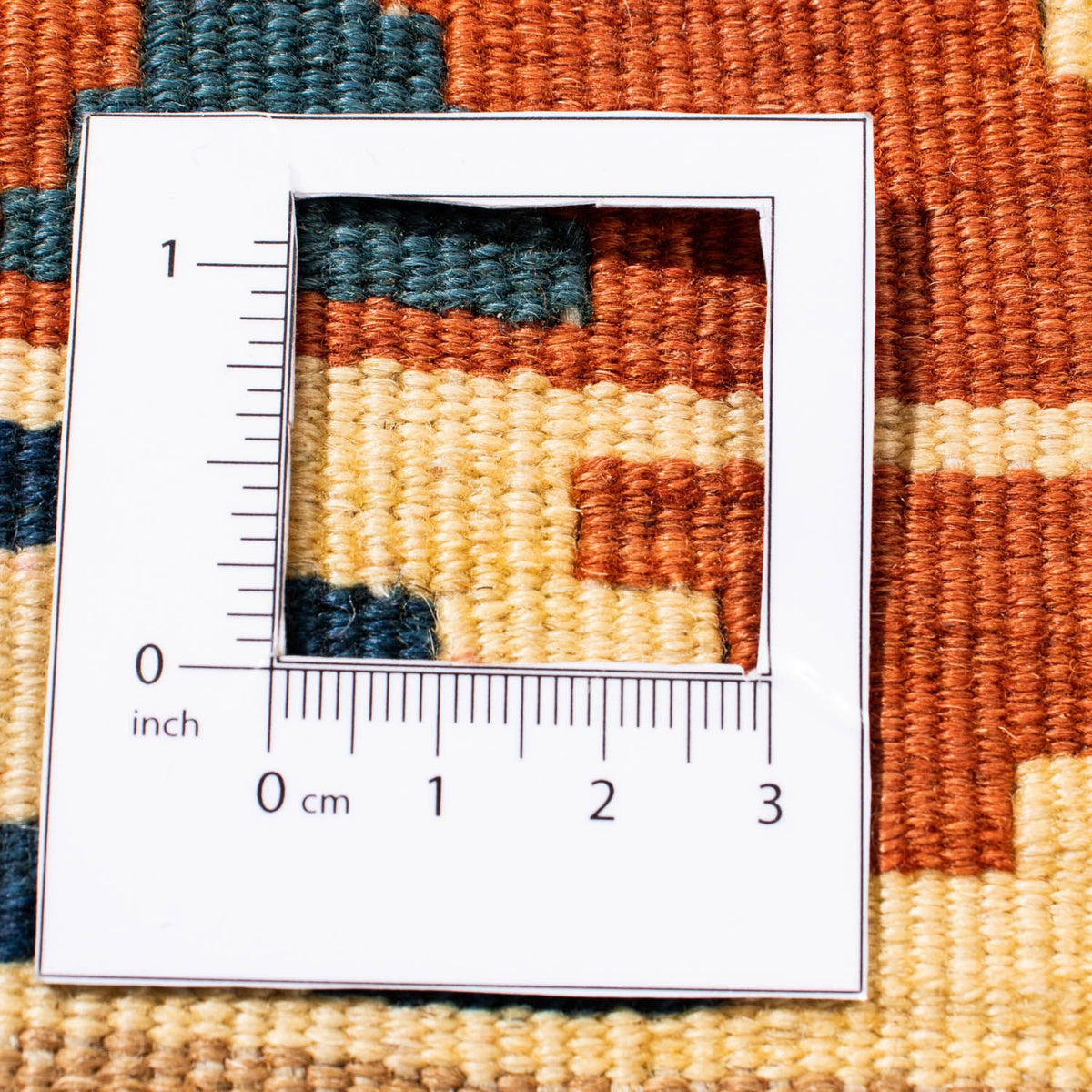 Kelim Carpet - orientalisk matta kvadrat  - 105 x 103 cm - orange