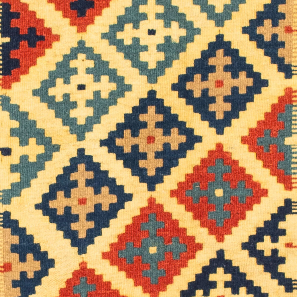 Kelim Carpet - orientalisk matta kvadrat  - 105 x 102 cm - flerfärgad