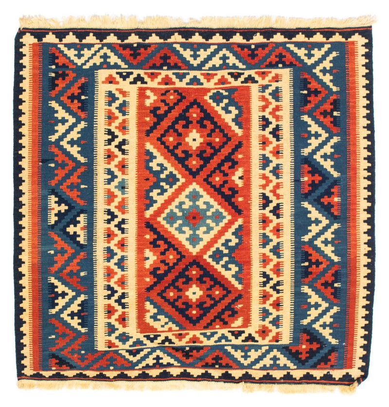 Kelim Carpet - orientalisk matta kvadrat  - 104 x 101 cm - flerfärgad