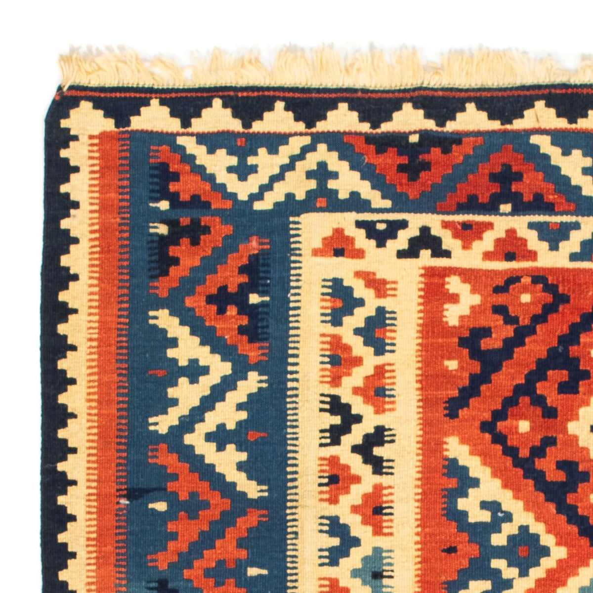 Kelim Carpet - orientalisk matta kvadrat  - 104 x 101 cm - flerfärgad