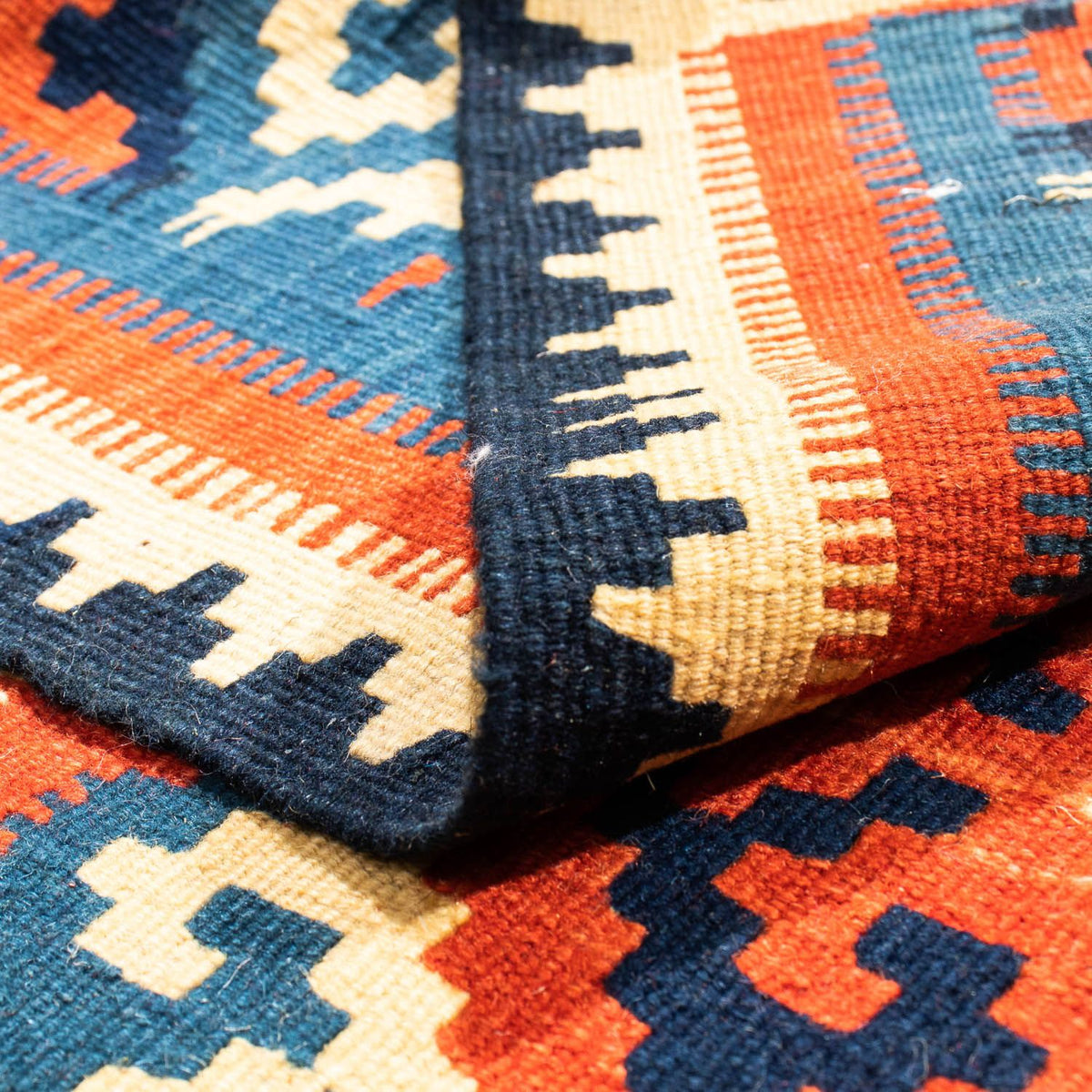 Kelim Carpet - orientalisk matta kvadrat  - 104 x 101 cm - flerfärgad