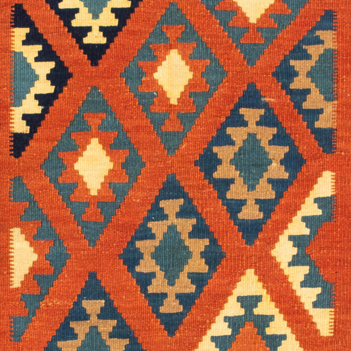 Kelim Carpet - orientalisk matta kvadrat  - 103 x 103 cm - rost