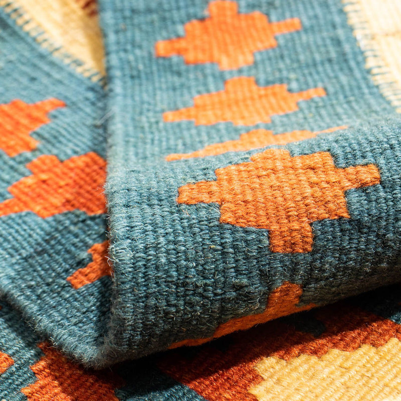 Kelim Carpet - orientalisk matta kvadrat  - 103 x 103 cm - rost