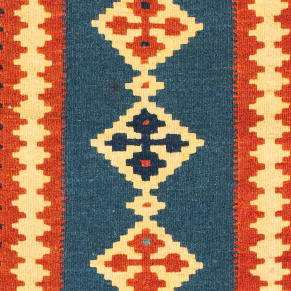 Kelim Carpet - orientalisk matta kvadrat  - 100 x 100 cm - mörkblå