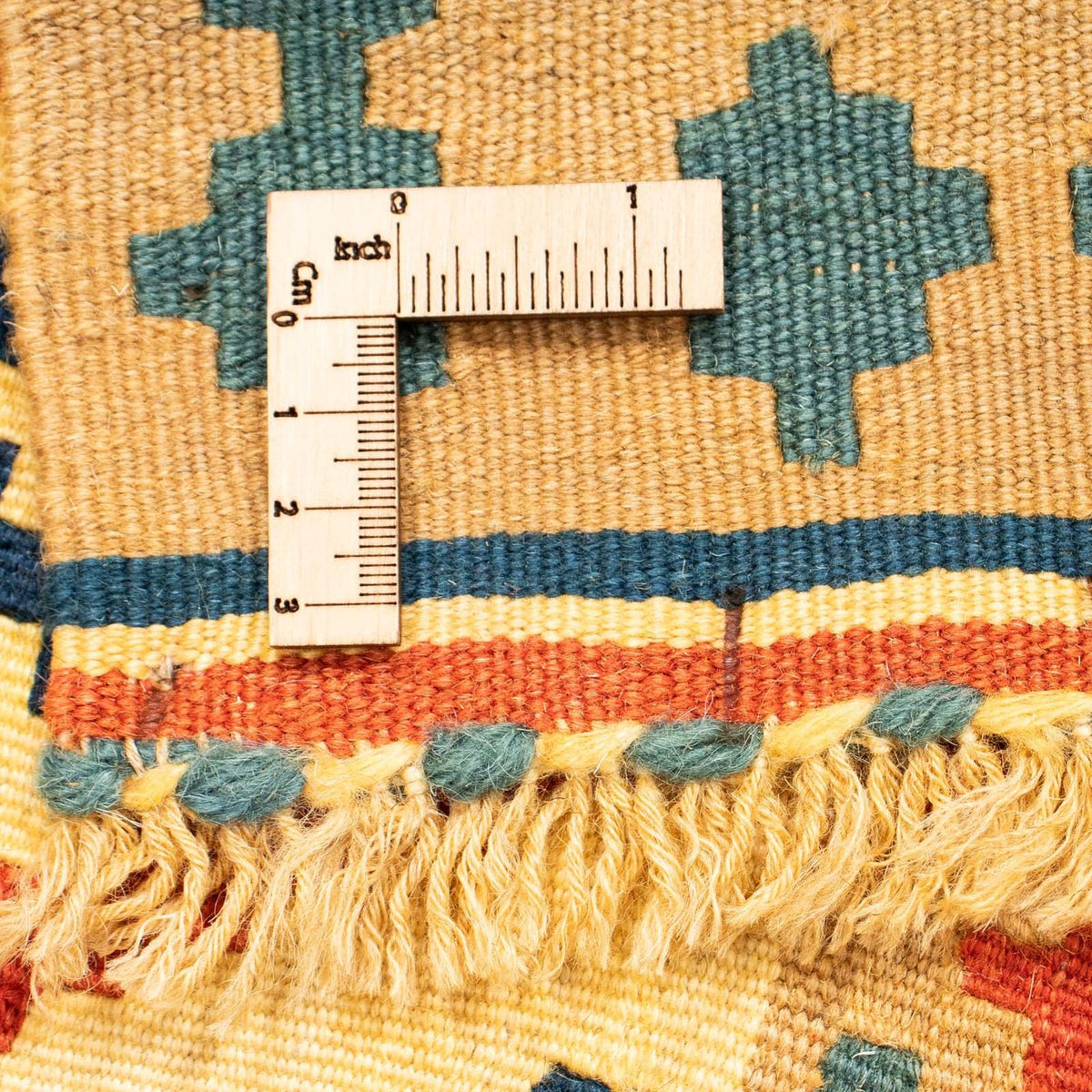 Kelim Carpet - orientalisk matta kvadrat  - 105 x 103 cm - flerfärgad