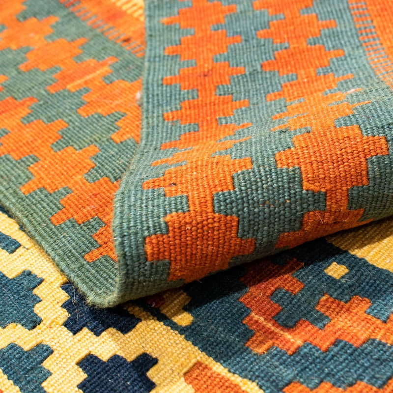 Kelim Carpet - orientalisk matta kvadrat  - 100 x 97 cm - beige