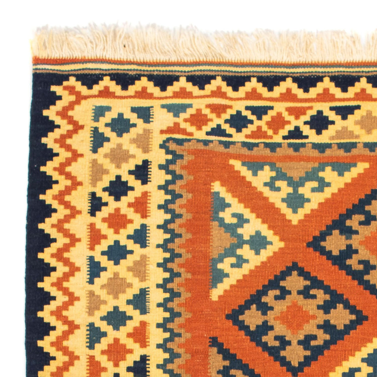 Kelim Carpet - orientalisk matta kvadrat  - 103 x 100 cm - rost